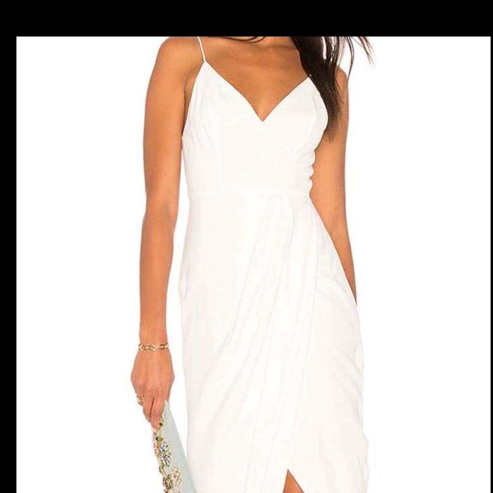 Elegant White Draped Dress